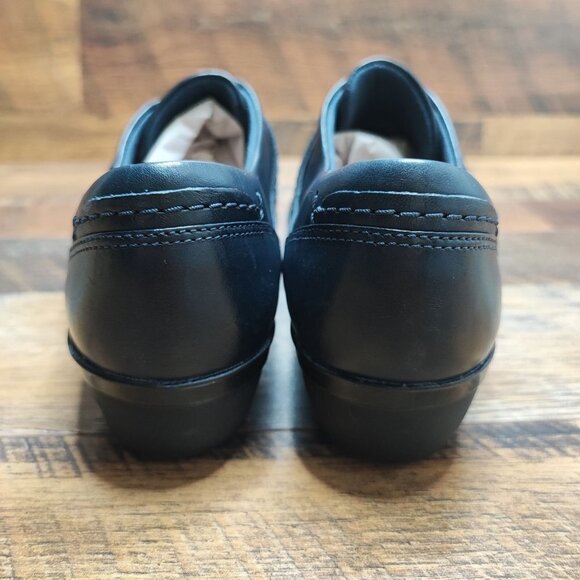 Clarks Women's Everlay  Monk Strap Comfort Black Leather Loafers Shoes Size 8 - Picture 3 of 8